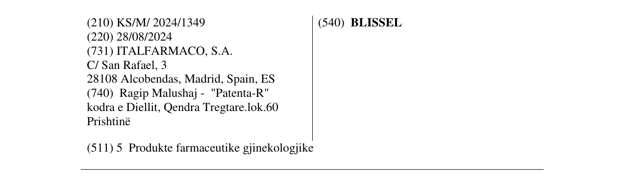 Zëri i markës BLISSEL në buletin