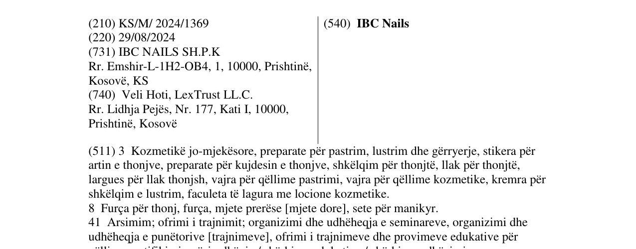 Zëri i markës IBC Nails në buletin