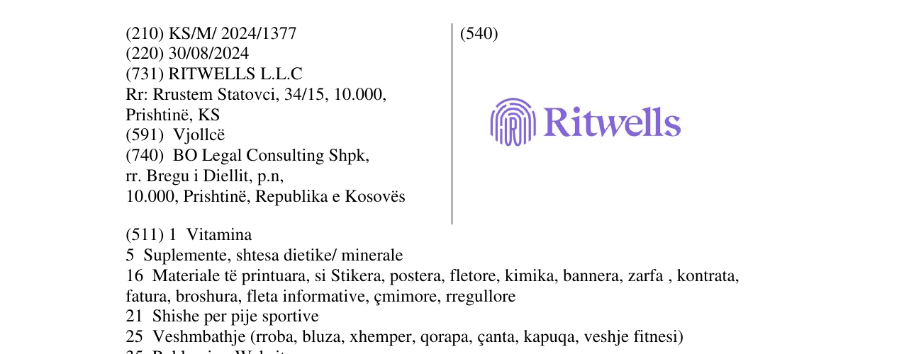 Zëri i markës RITWELLS në buletin