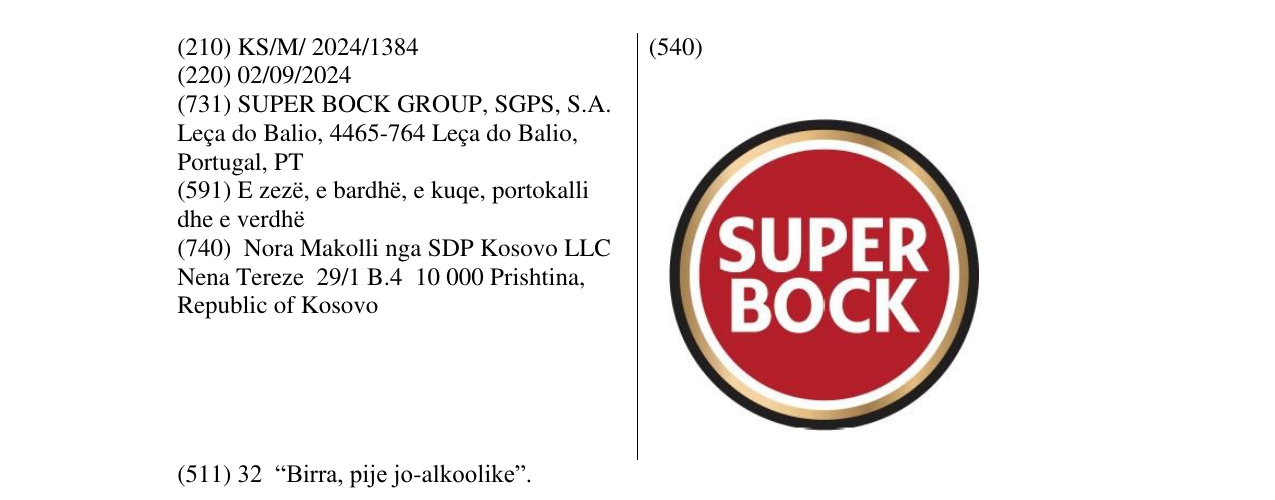 Zëri i markës SUPER BOCK në buletin