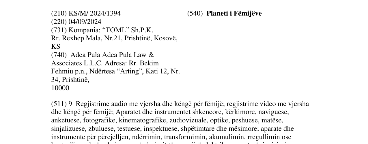 Zëri i markës Planeti i Fëmijëve në buletin