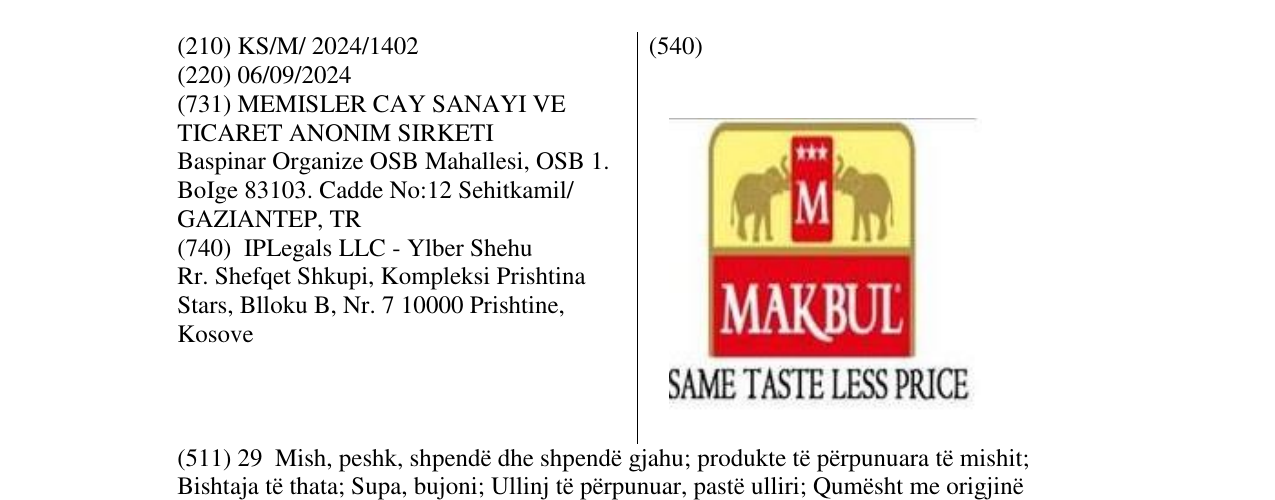 Zëri i markës MAKBUL në buletin