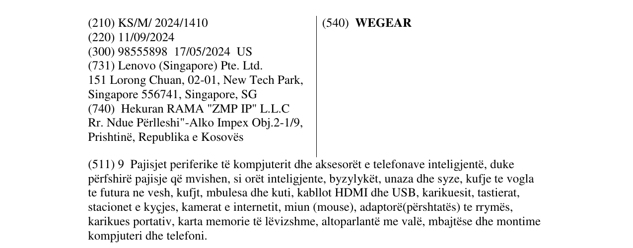 Zëri i markës WEGEAR në buletin