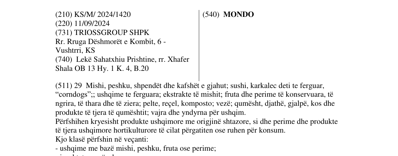 Zëri i markës MONDO në buletin