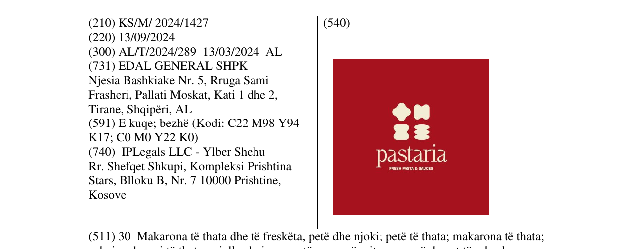 Zëri i markës pastaria në buletin