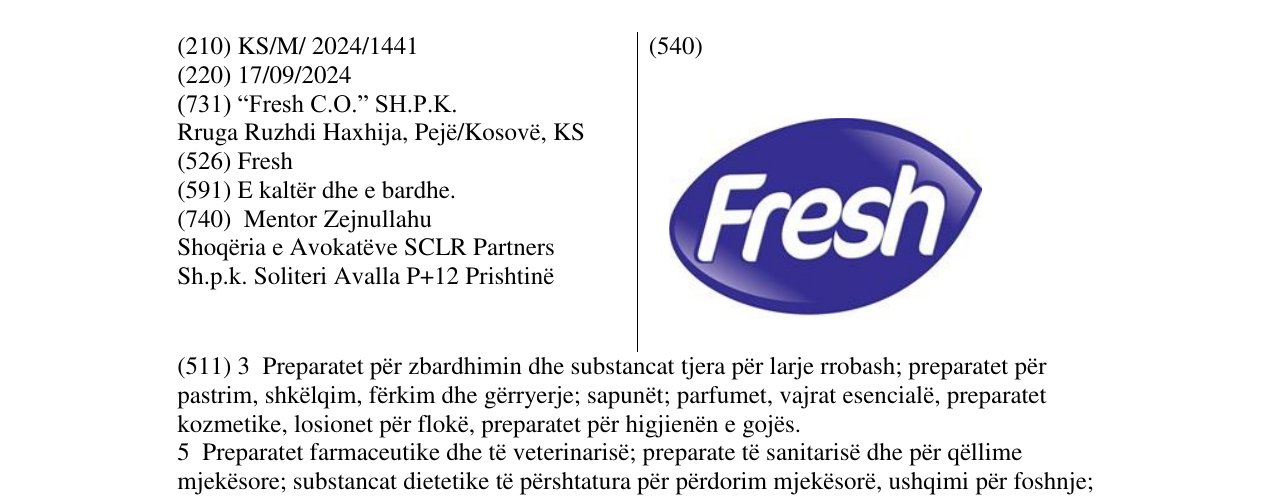 Zëri i markës Fresh në buletin