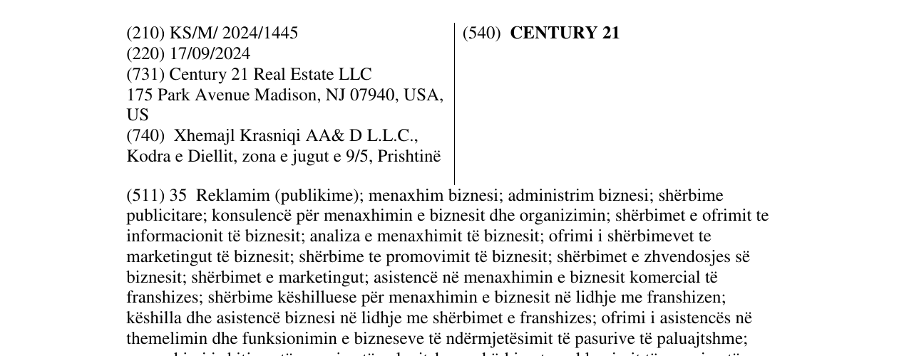 Zëri i markës CENTURY 21 në buletin