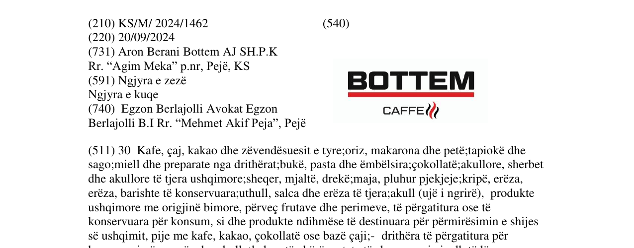 Zëri i markës BOTTEM në buletin