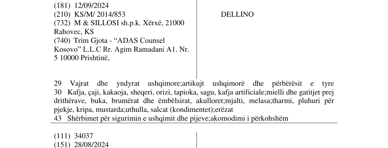 Zëri i markës DELLINO në buletin