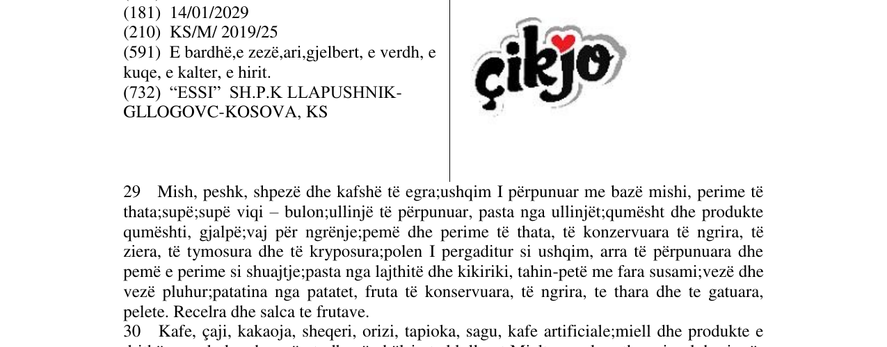 Zëri i markës Markë figurative në buletin