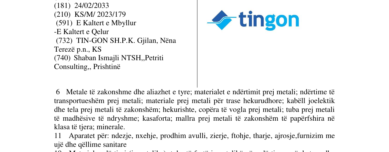 Zëri i markës TIGON në buletin
