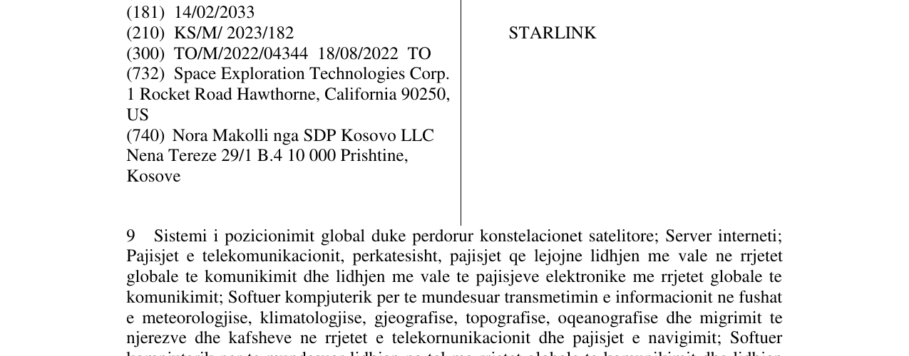 Zëri i markës STARLINK në buletin