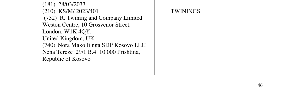 Zëri i markës TWININGS në buletin