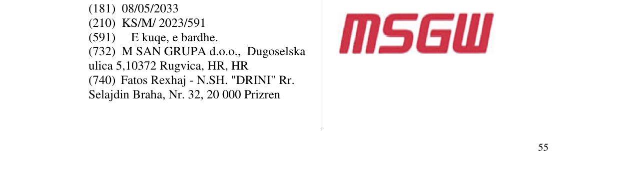 Zëri i markës msgw në buletin