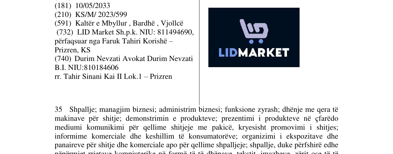 Zëri i markës LIDMARKET në buletin