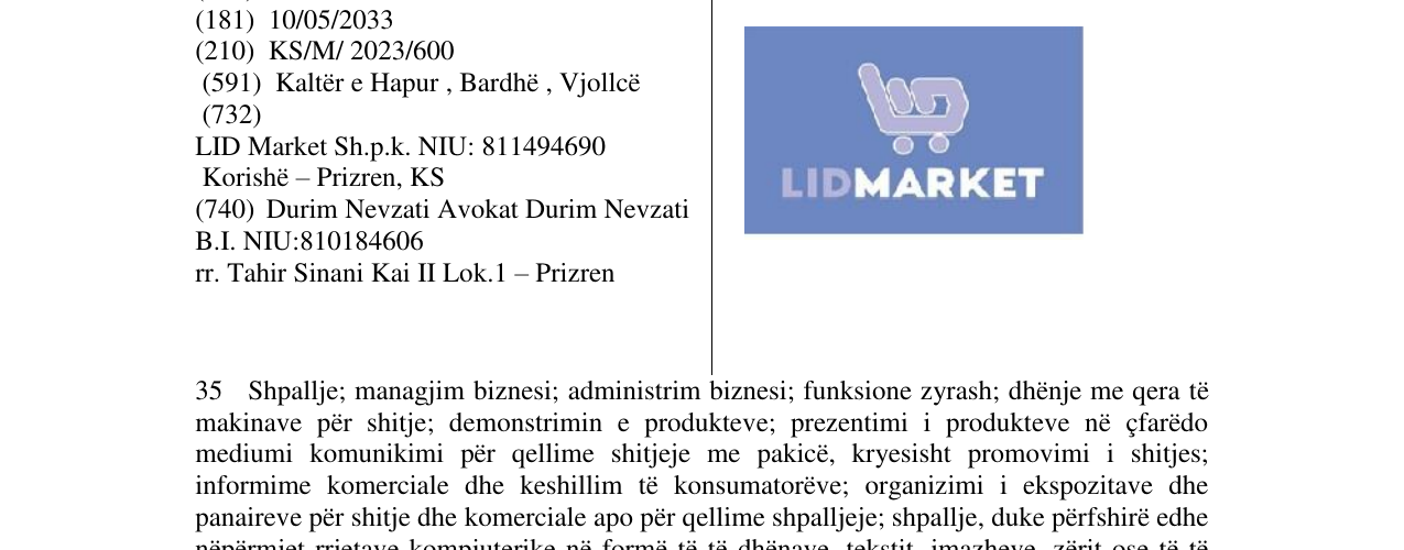 Zëri i markës LIDMARKET në buletin