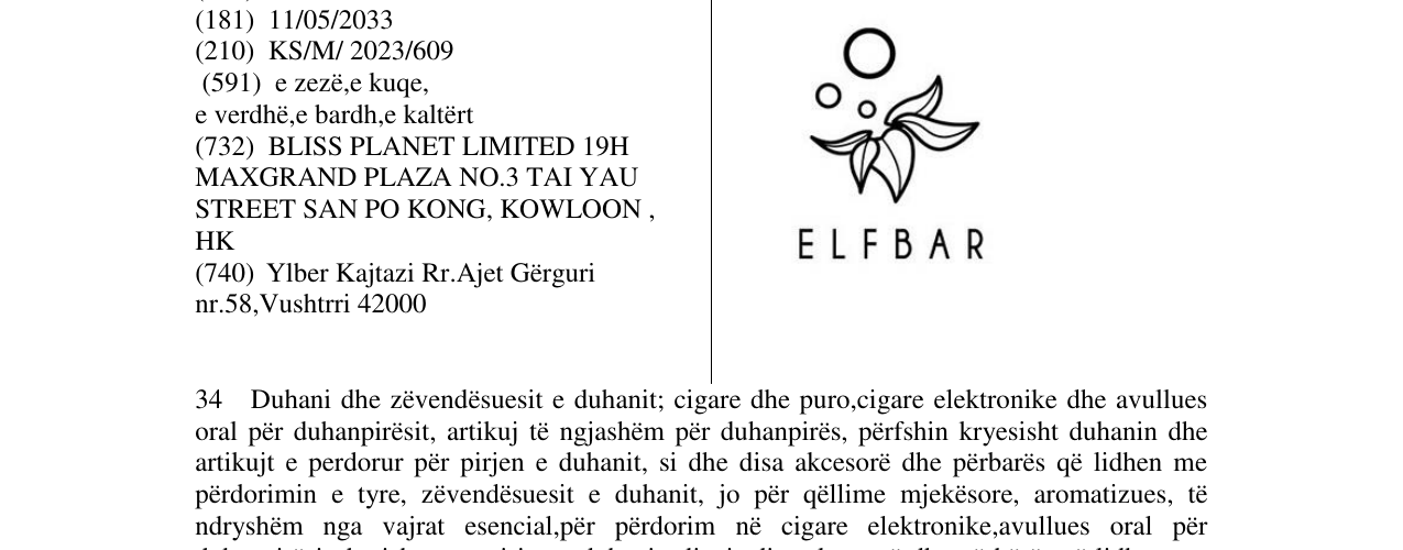 Zëri i markës ELFBAR në buletin
