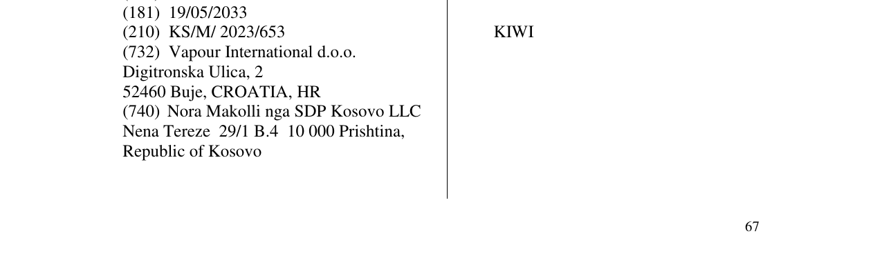Zëri i markës KIWI në buletin