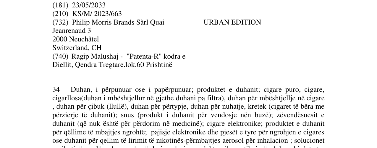 Zëri i markës URBAN EDITION në buletin