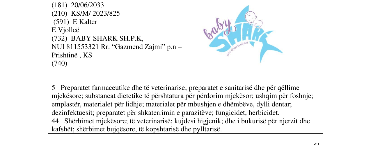Zëri i markës BABY SHARK në buletin