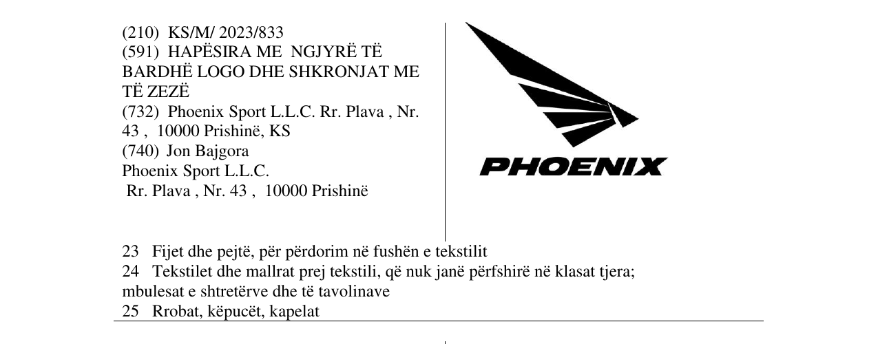Zëri i markës PHOENIX në buletin