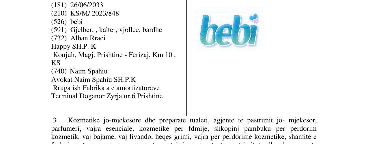 Zëri i markës bebi në buletin