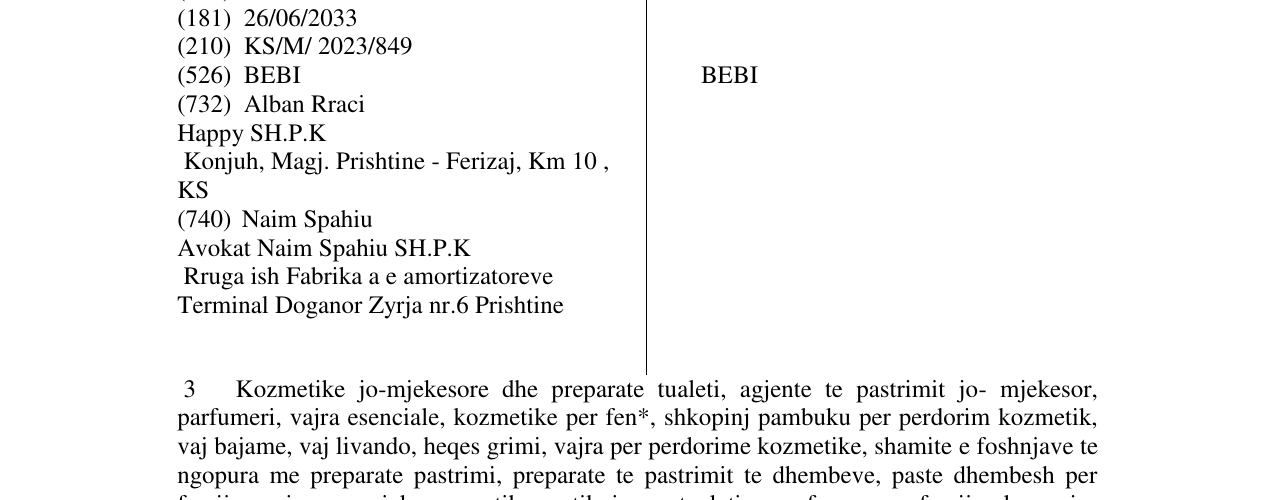 Zëri i markës BEBI në buletin
