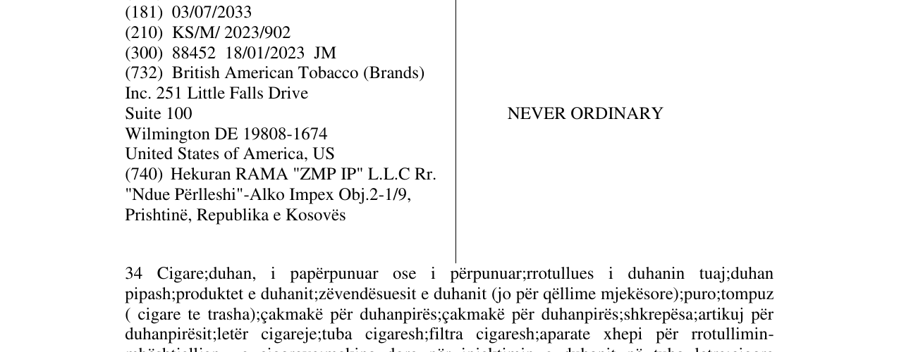 Zëri i markës NEVER ORDINARY në buletin