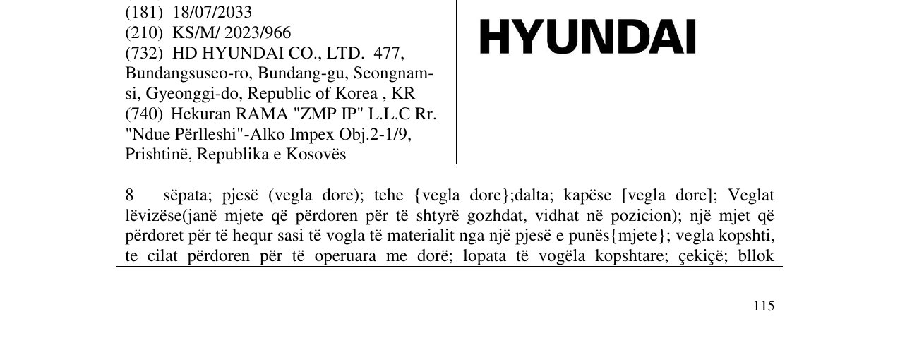 Zëri i markës HYUNDAI në buletin