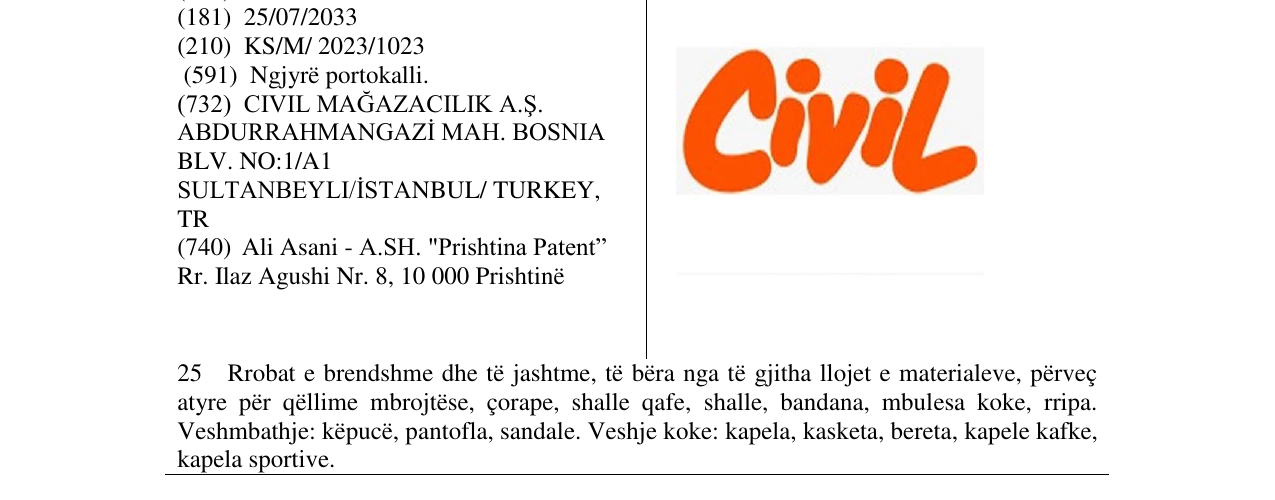 Zëri i markës CIVIL në buletin