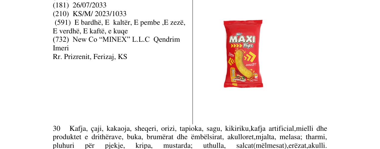 Zëri i markës Mr, MAXI në buletin