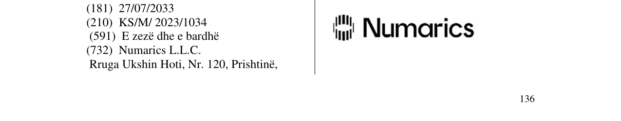 Zëri i markës Numarics në buletin