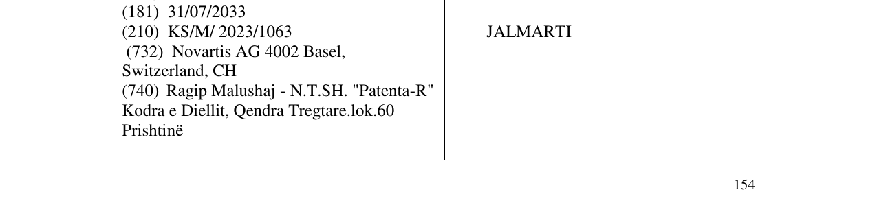 Zëri i markës JALMARTI në buletin