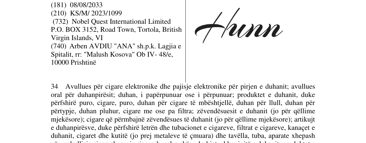 Zëri i markës HUNN në buletin