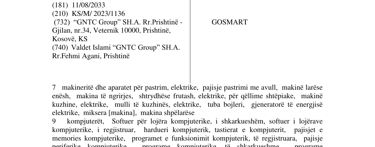 Zëri i markës GOSMART në buletin