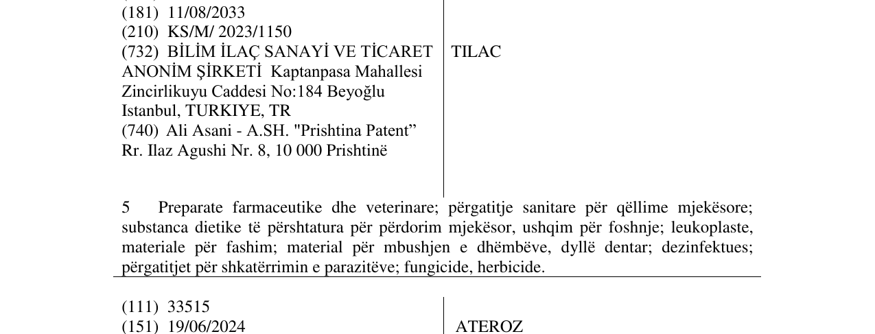 Zëri i markës TILAC në buletin