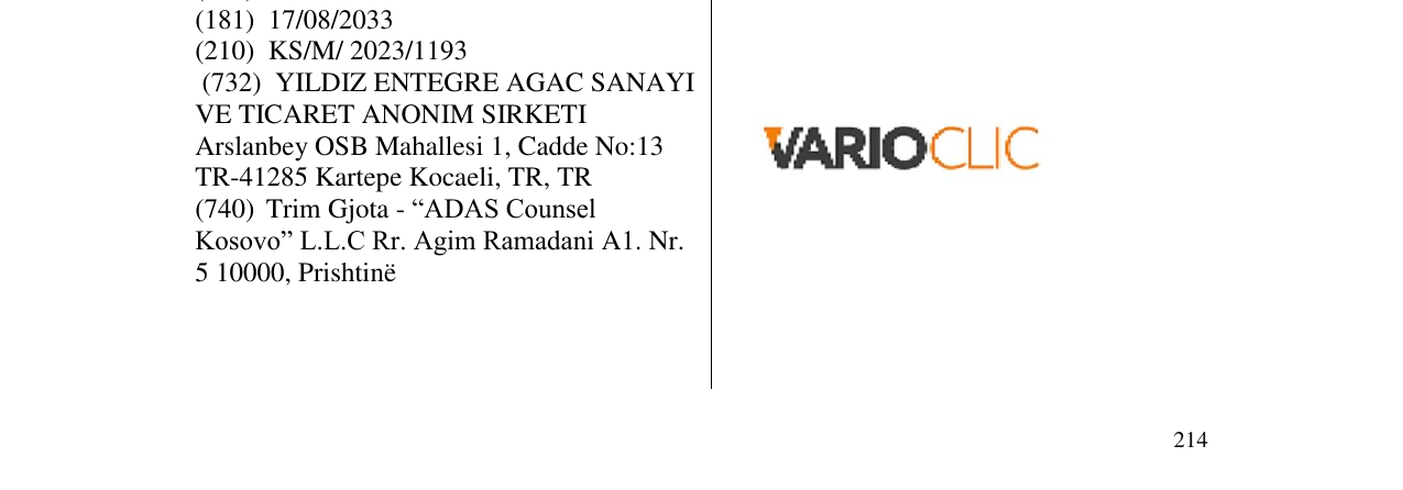 Zëri i markës VARIO CLIC në buletin