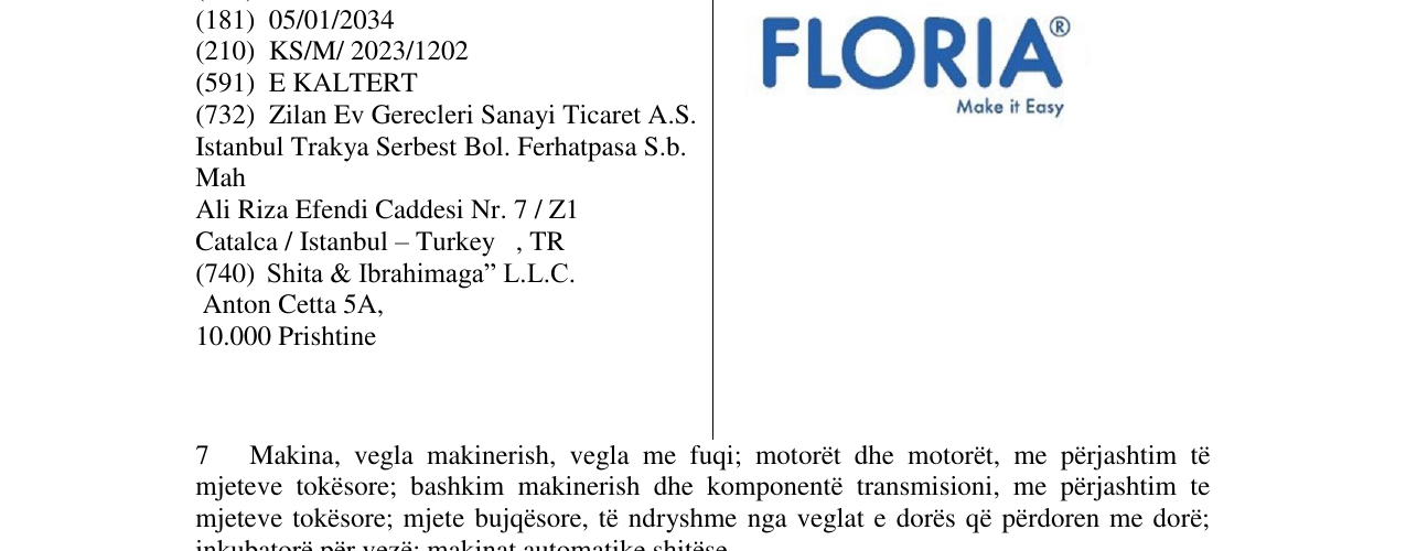 Zëri i markës floria në buletin