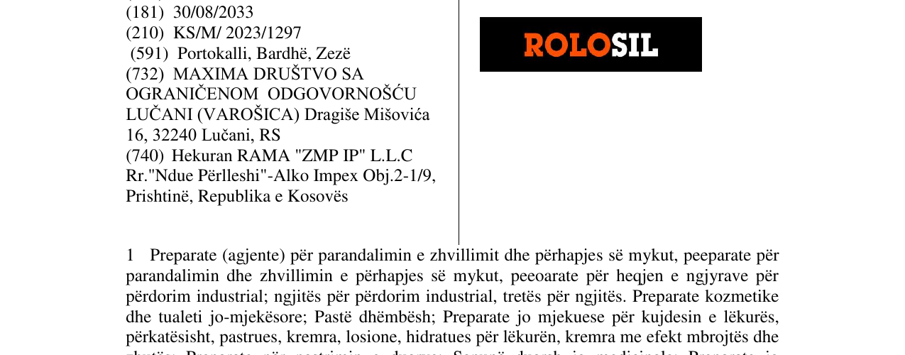 Zëri i markës ROLOSIL në buletin