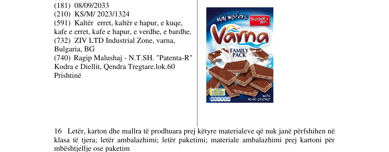 Zëri i markës varna në buletin