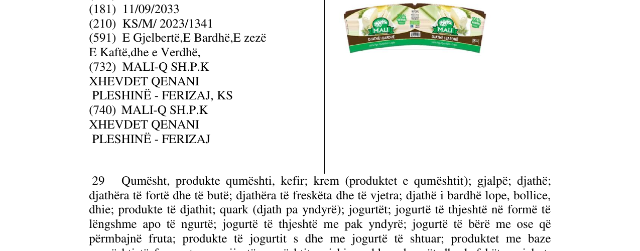 Zëri i markës mali në buletin