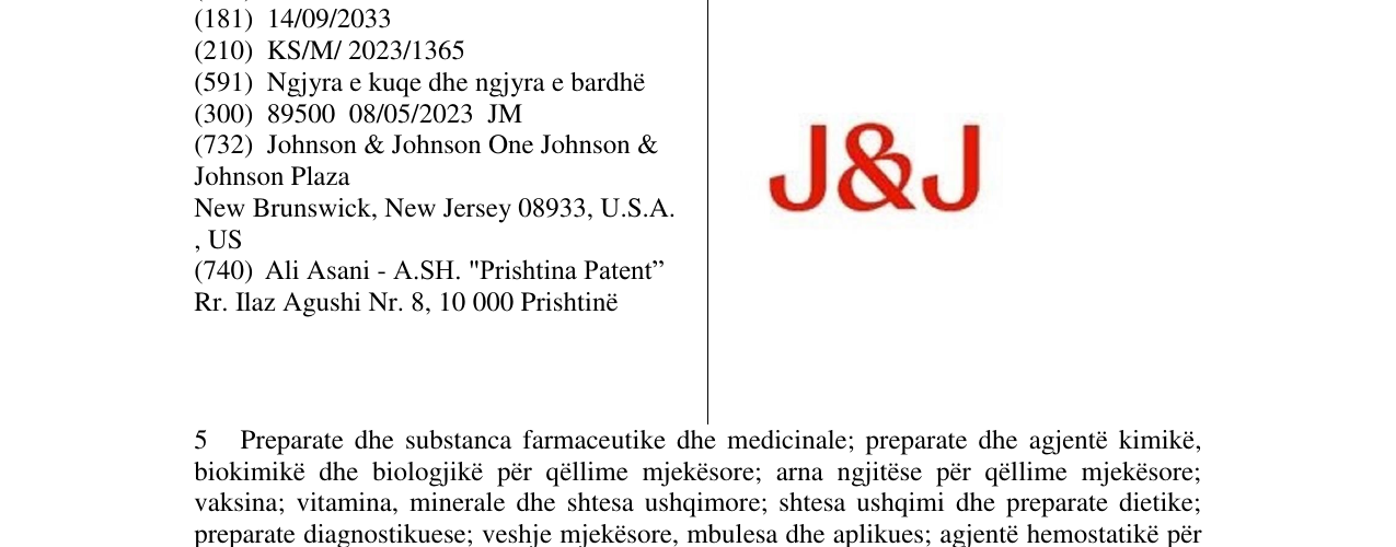 Zëri i markës J&J në buletin