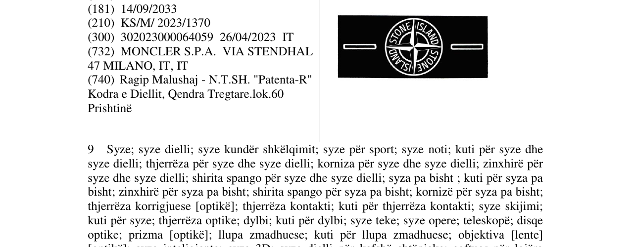 Zëri i markës STONE ISLAND në buletin