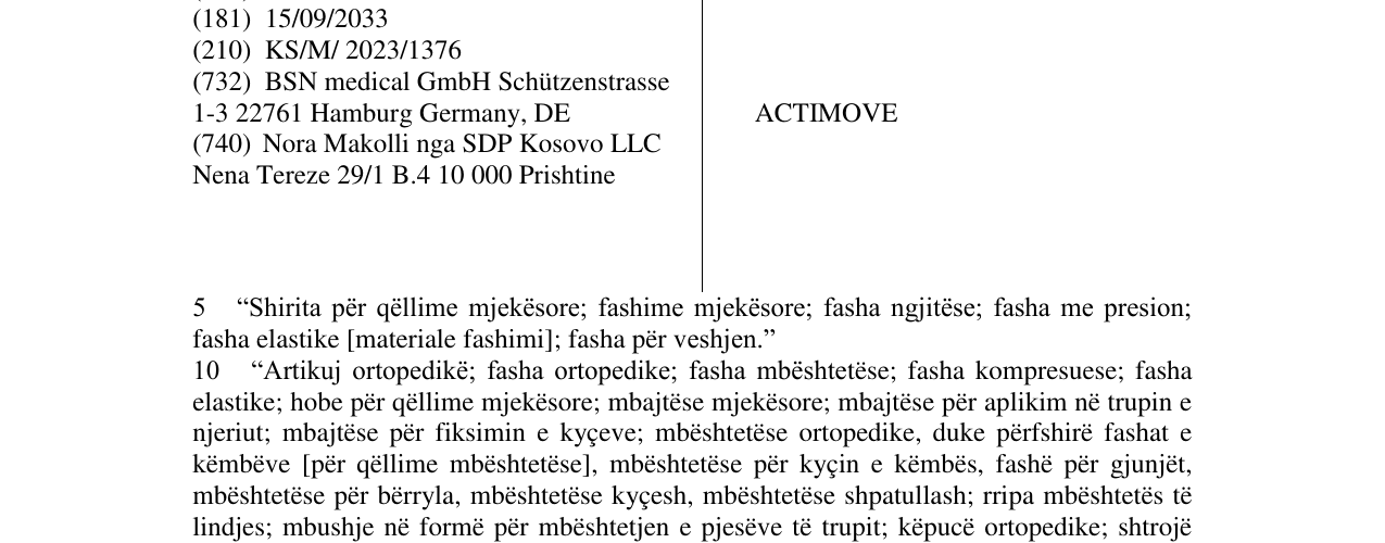 Zëri i markës ACTIMOVE në buletin