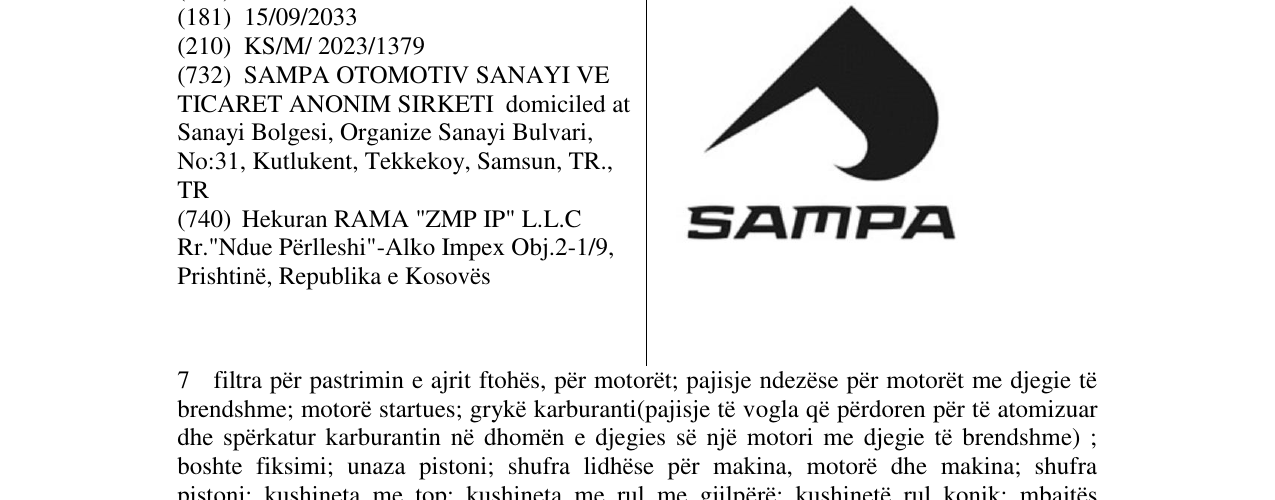 Zëri i markës SAMPA në buletin