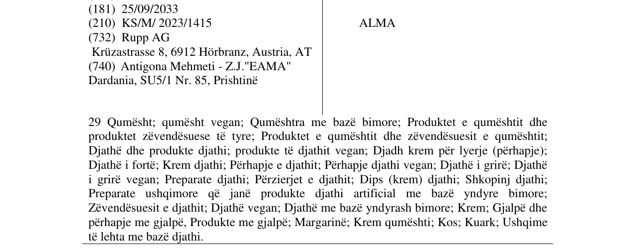 Zëri i markës ALMA në buletin