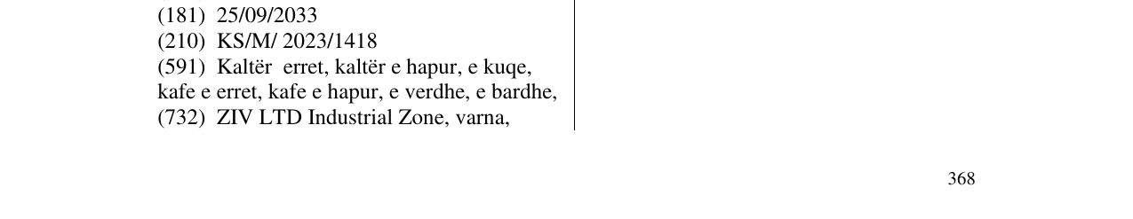 Zëri i markës zeffo në buletin