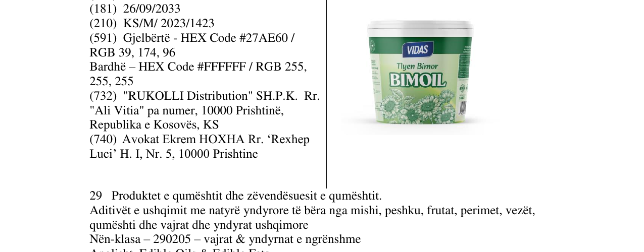 Zëri i markës BIMOIL në buletin