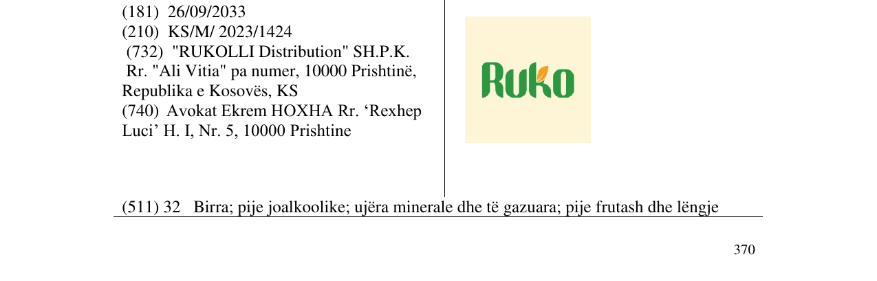 Zëri i markës RUKO në buletin