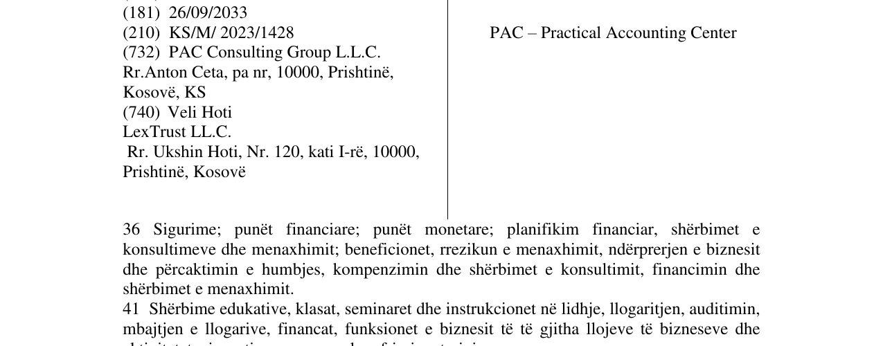 Zëri i markës PAC – Practical Accounting Center në buletin
